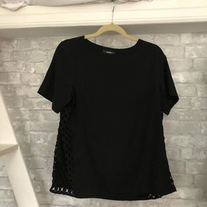 Women’s black dress T-shirt top with side lace
